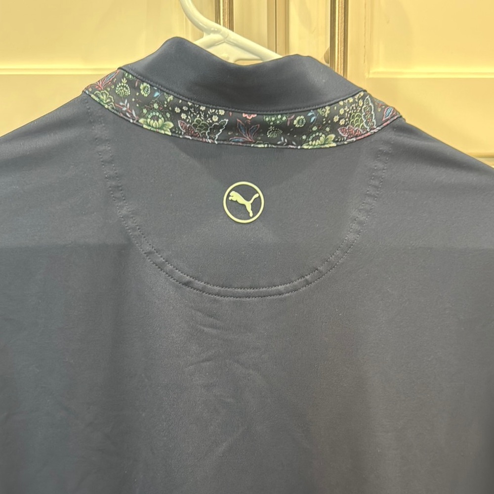 Navy Long Sleeve Pullover With Patterned Collar - image 3